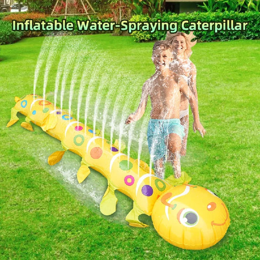 Caterpillar Sprinkler Pad Splash Play Mat For Kids Backyard