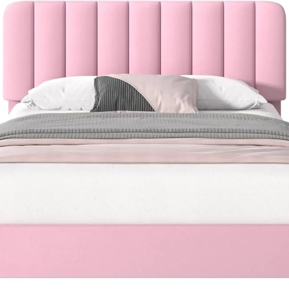 Velvet Platform Bed With 4 Drawers And Headboard Storage