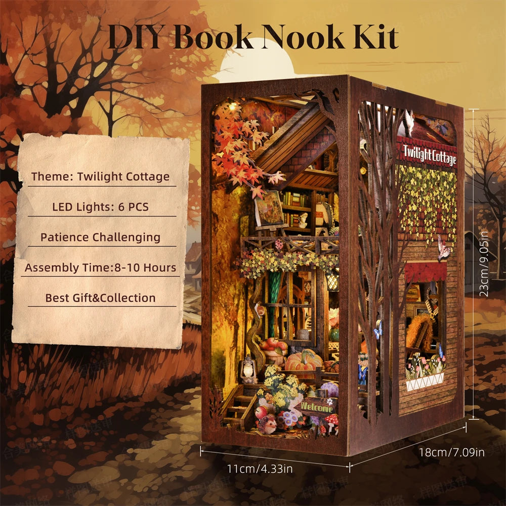 ASLOWSNAIL Book Nook Kit Puppy Family DIY Puzzle Set