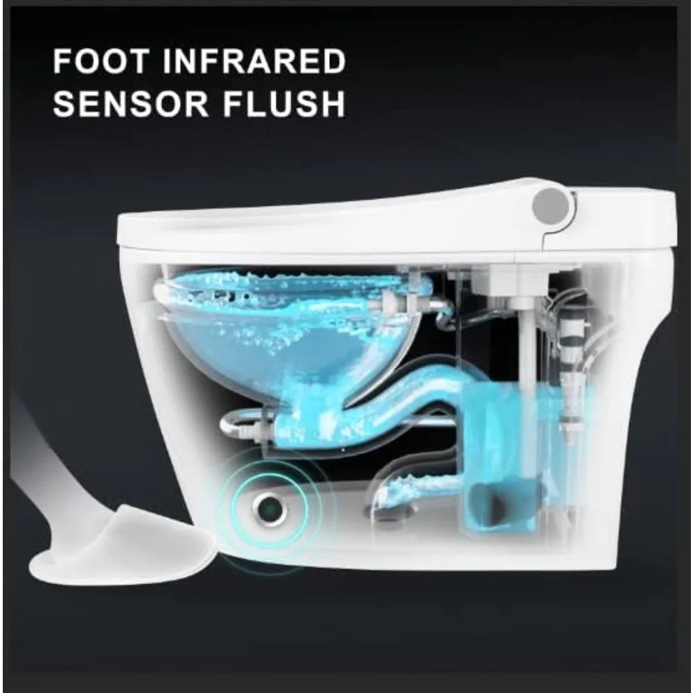 Cosvalve Heated Smart Toilet with Automatic Flush and Foot Sensor Technology