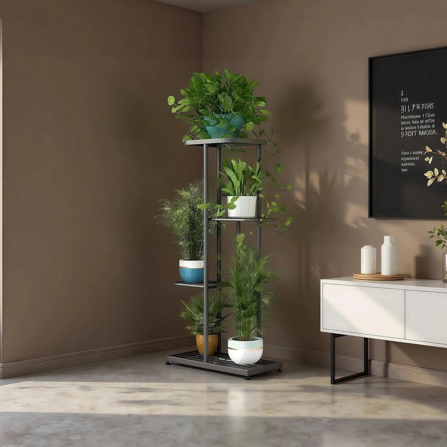 4-Tier Plant Stand Indoor Outdoor Corner Shelf Garden Patio