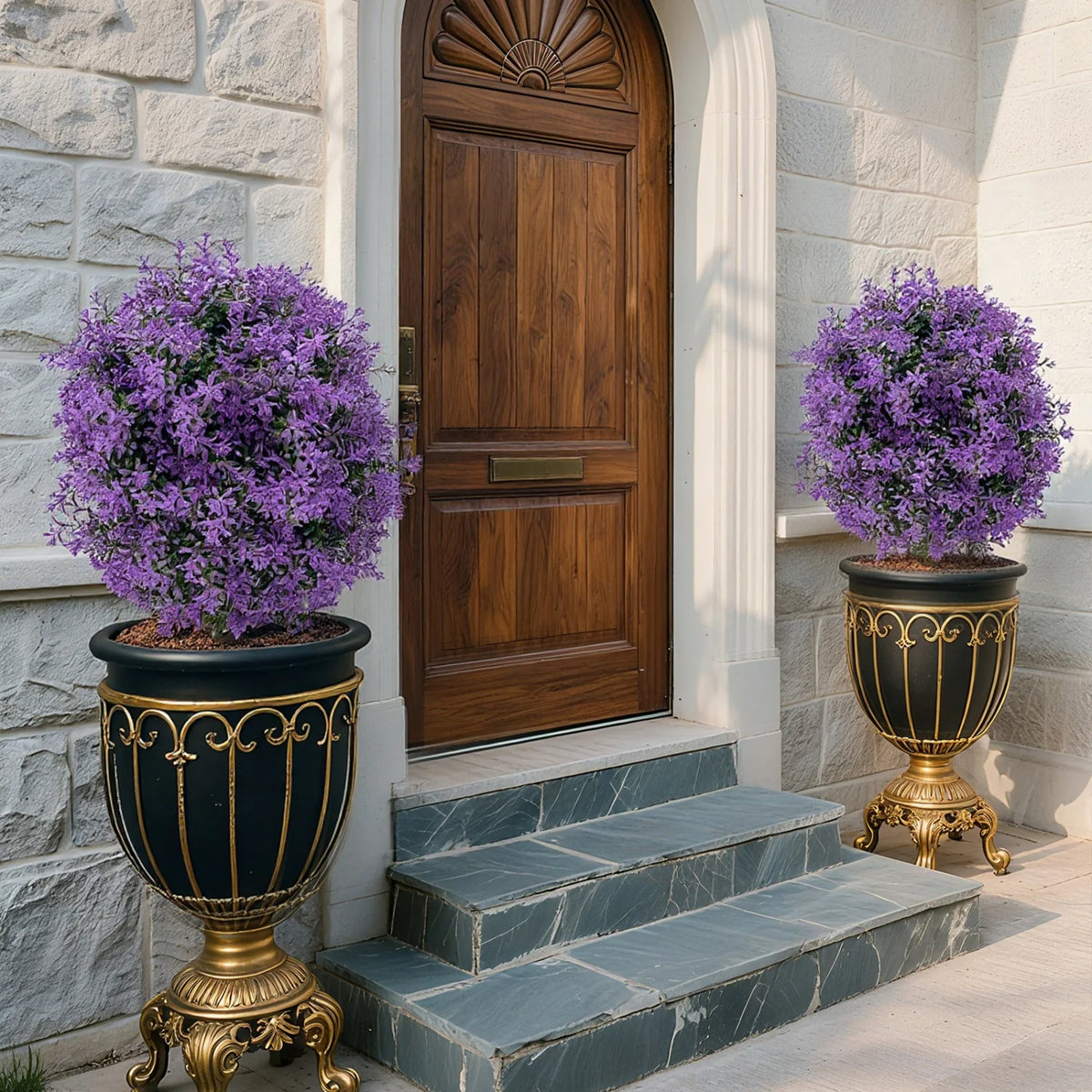 Himis 2 Pack Artificial Boxwood Topiary Ball Bush