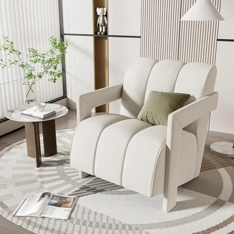 General Modern Minimalist Armchair With L Shaped Armrests