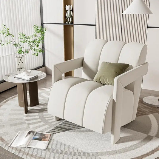 General Modern Minimalist Armchair With L Shaped Armrests