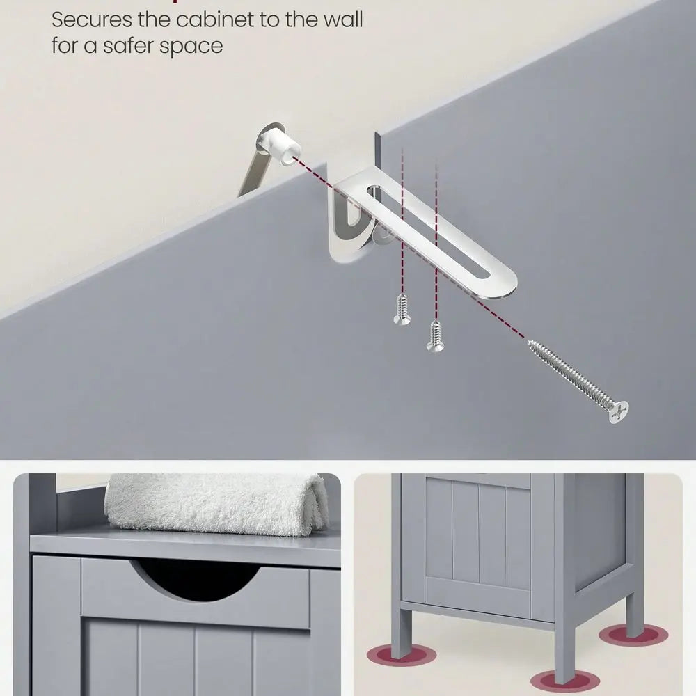 Freestanding Bathroom Floor Cabinet With Two Drawers And Shelf