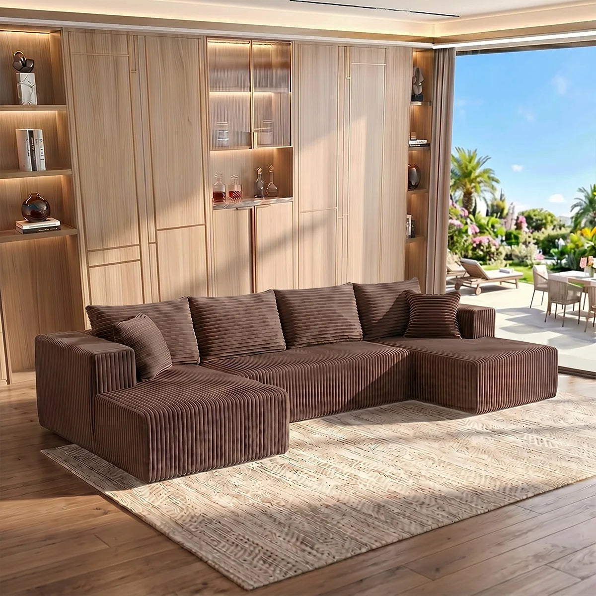 Boneless Modular Cloud Sectional Sofa With Double Chaise