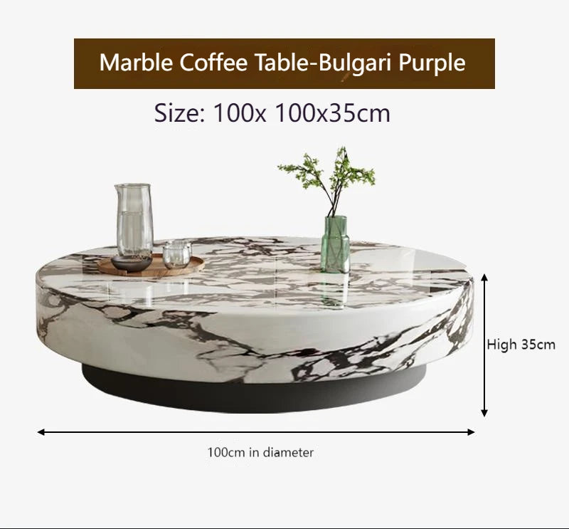 LIEI Round Marble Nesting Tables Set Minimalist Luxury