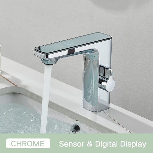 Rozin Touchless Digital Bathroom Faucet Featuring Smart Brass Sensor