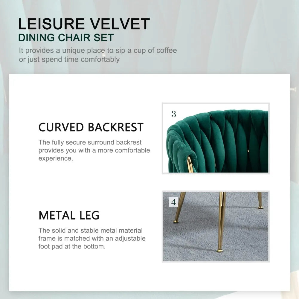 RBXC Velvet Upholstered Modern Accent Dining Chairs