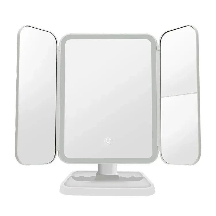 Hign-concerned Trifold LED Makeup Mirror With Lights