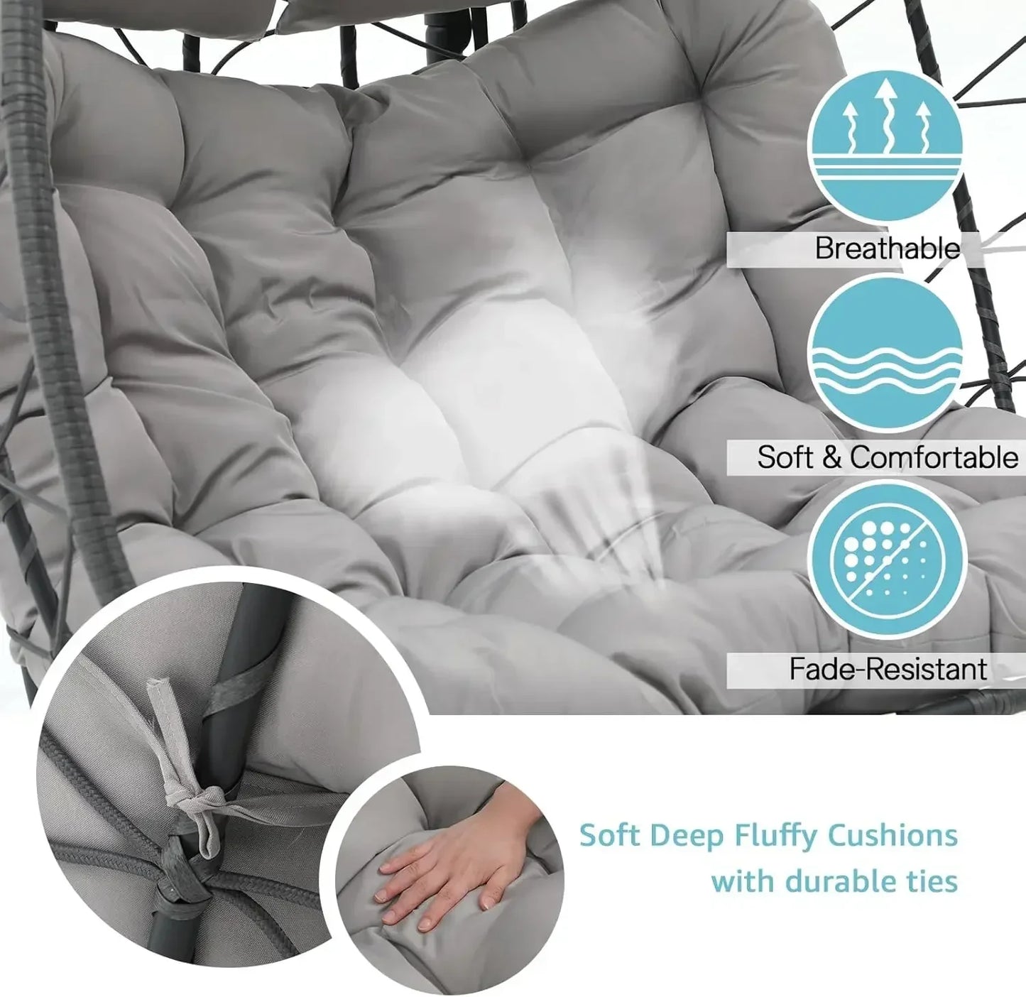 XMSJ Egg Swing Chair With Stand For Indoor Outdoor