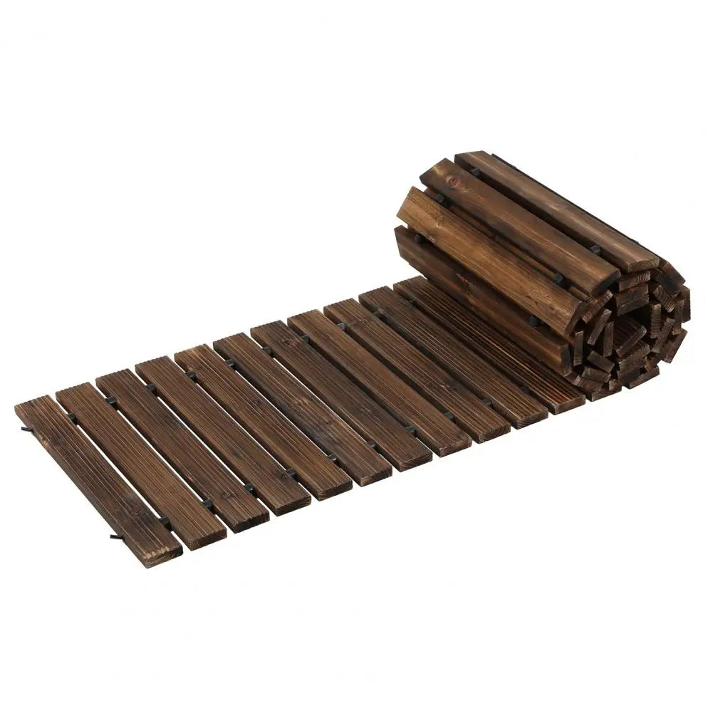 Roll Out Wooden Garden Pathway Outdoor Walkway Mat For Lawn