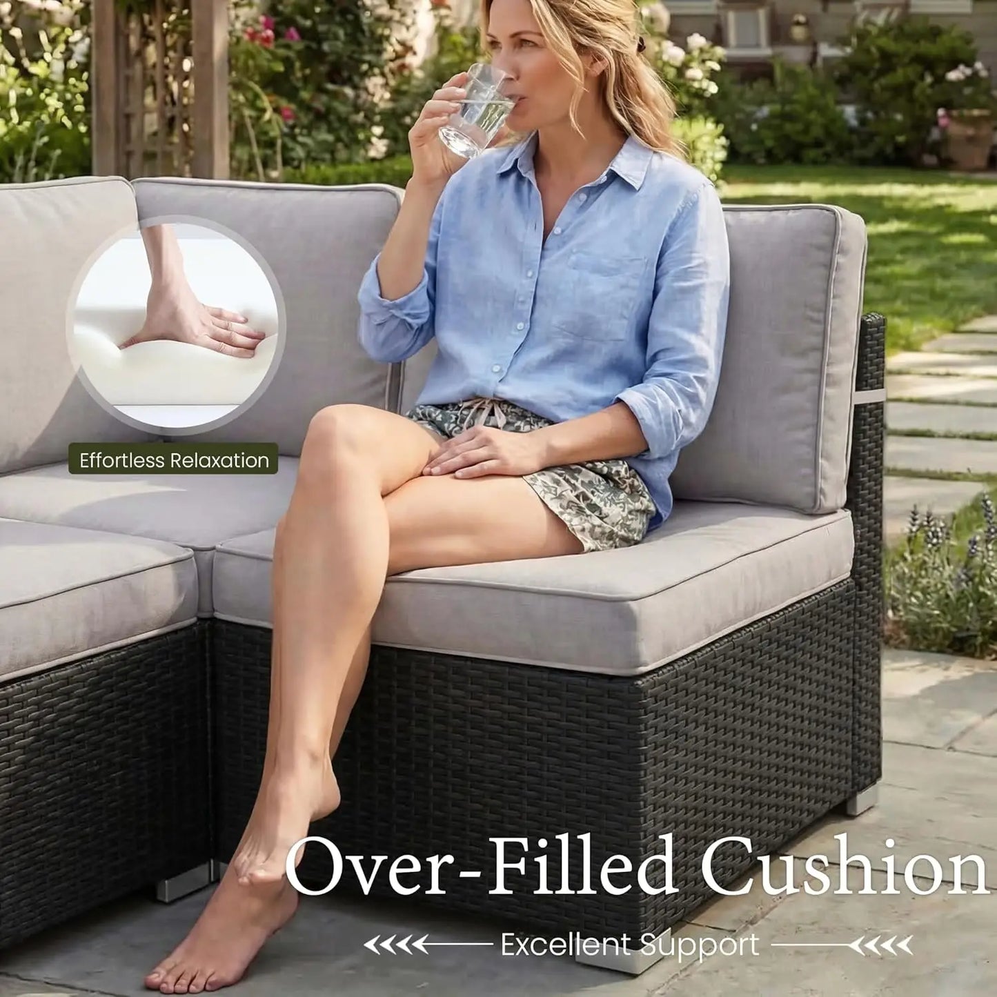 Patio Furniture Set With Fire Pit Table And Wicker
