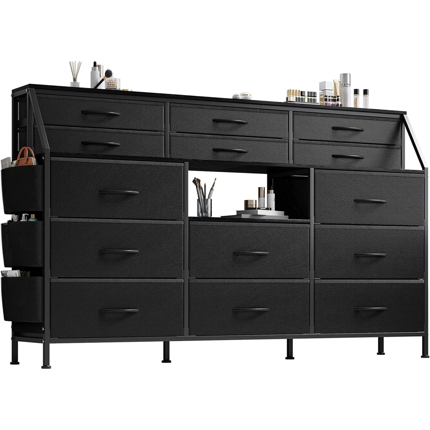 14 Drawer Dresser With Wooden Top Frame Television Stand