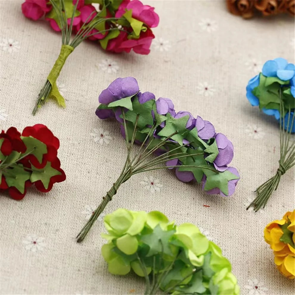 Artificial Paper Rose Bouquet For Scrapbooking And Wedding Decor