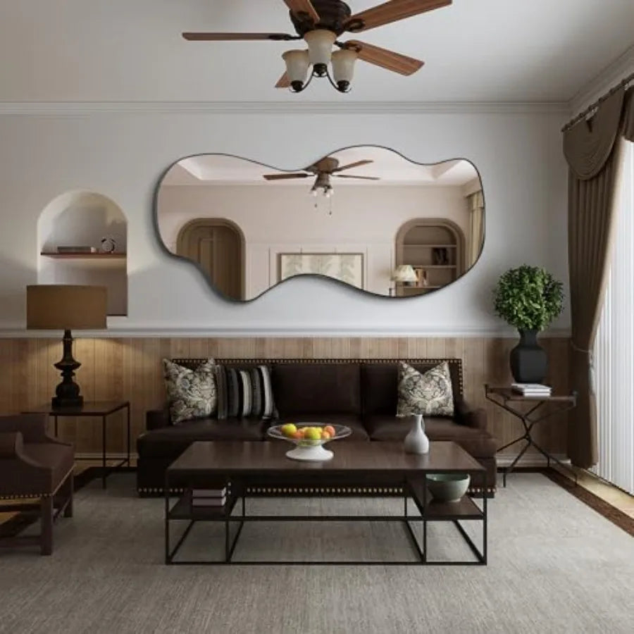 Irregular Mirror Asymmetrical Frameless Wall Mirror For Dressing Room