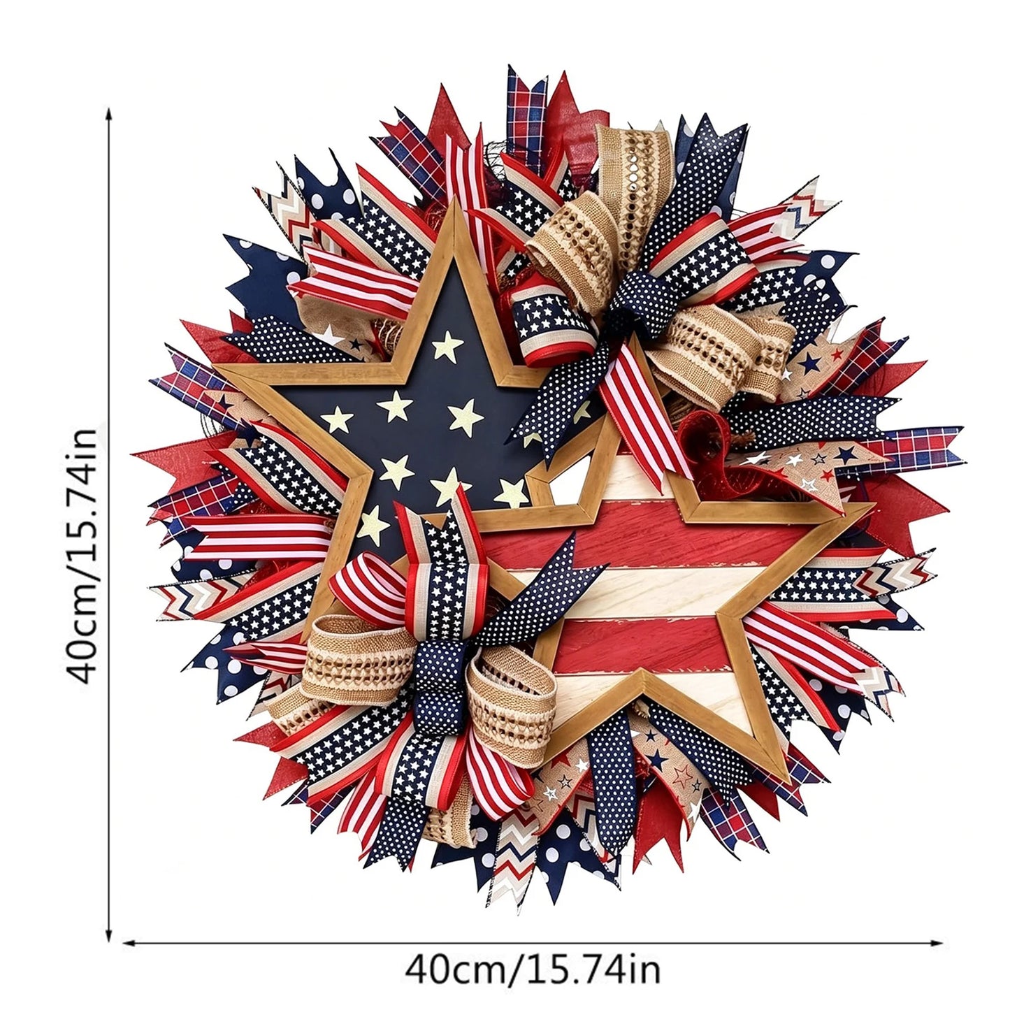 Patriotic Front Door Wreath Hanging Garland Holidays Outdoor Decor