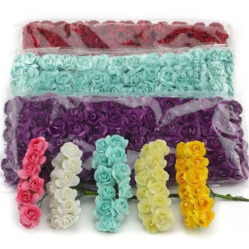 Artificial Paper Rose Bouquet For Scrapbooking And Wedding Decor
