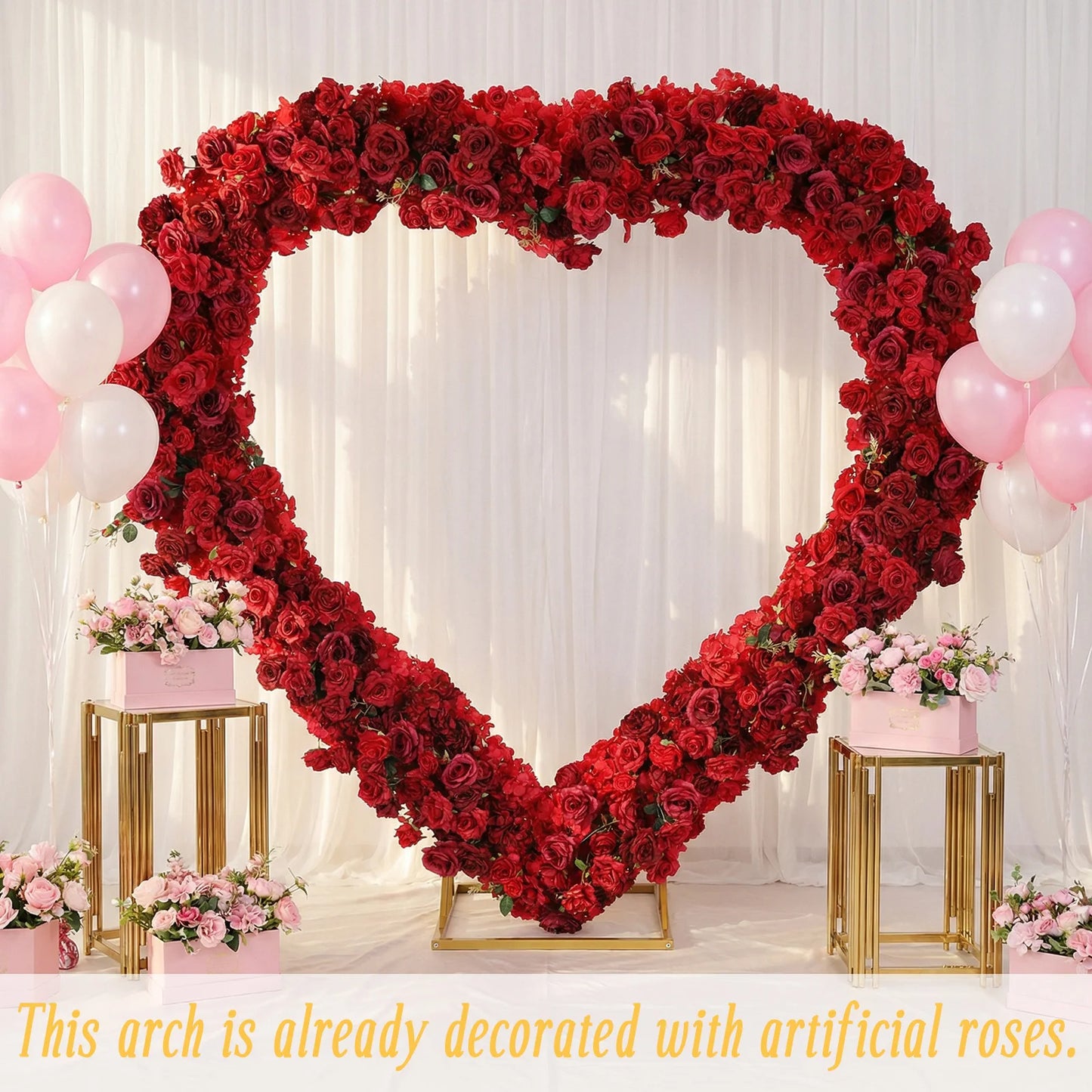 Alloet Iron Art Flowers Backdrop Stand Rose Wedding Arch