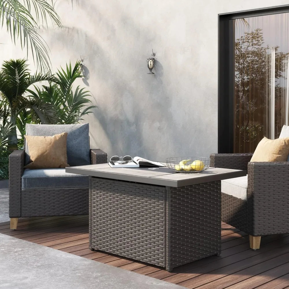 Outdoor Propane Fire Pit Table With Cover 60000 BTU