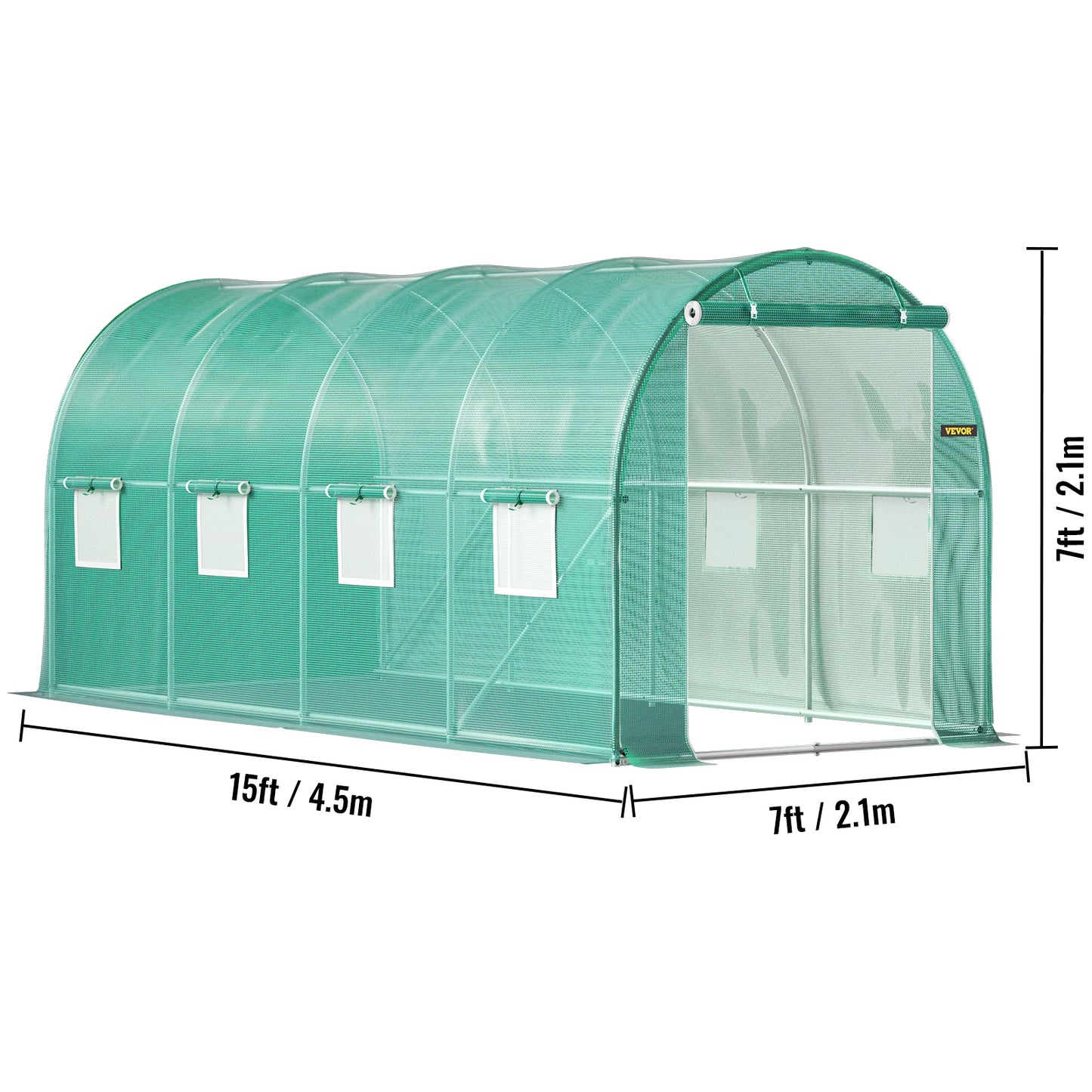 SucceBuy Walk-In Tunnel Greenhouse Galvanized Frame