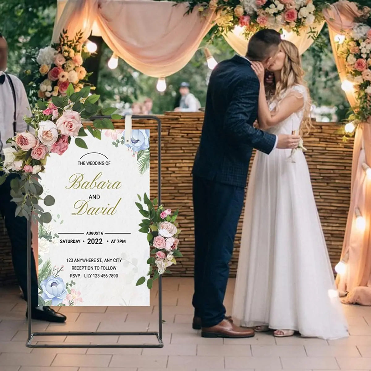 Hign-concerned Superpremium Wedding Welcome Sign Display Stand Durable Exhibition