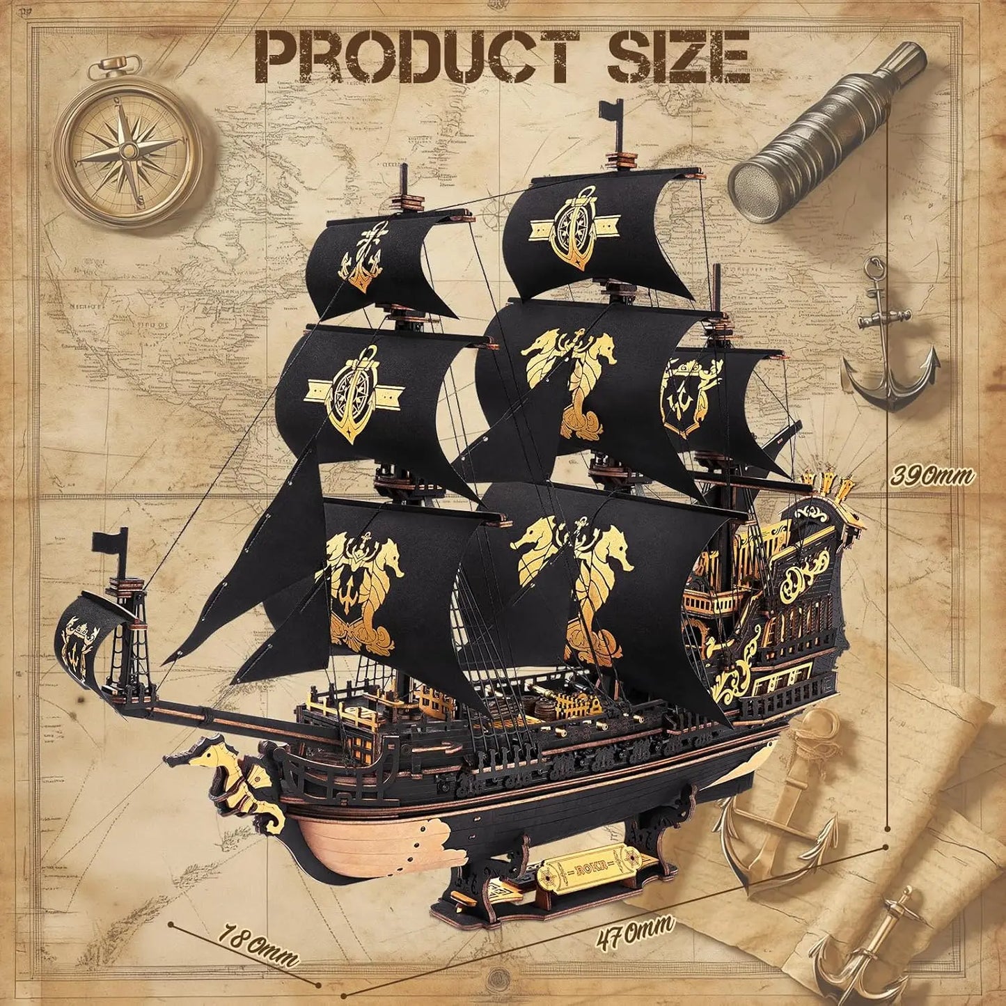 Robotime Rokr 3D Wooden Seahouse Puzzle Kit Desk Decoration