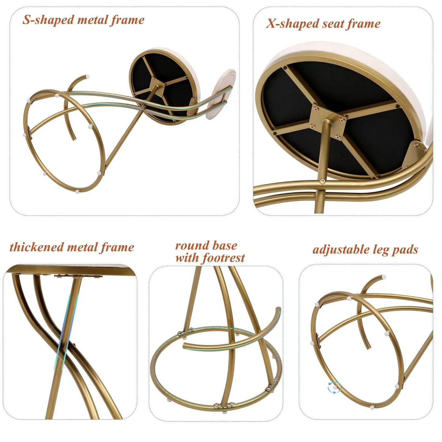 Frame Velvet Bar Stools Set Of Four