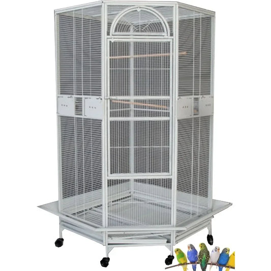 NONECN Stainless Steel Parrot Cage With Corner Flight