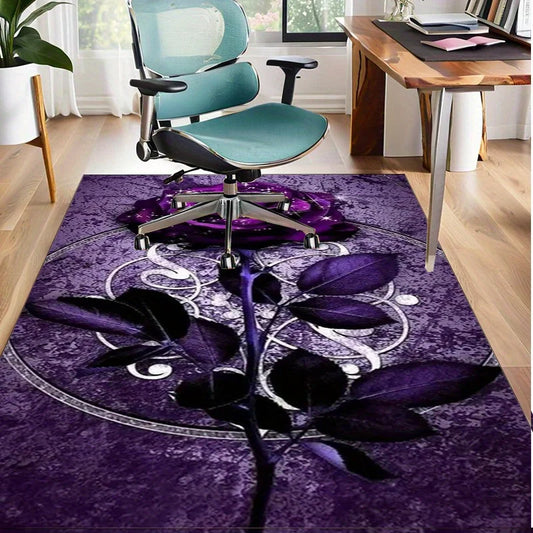 Abstract Floral Area Rug For Luxurious Office Decor