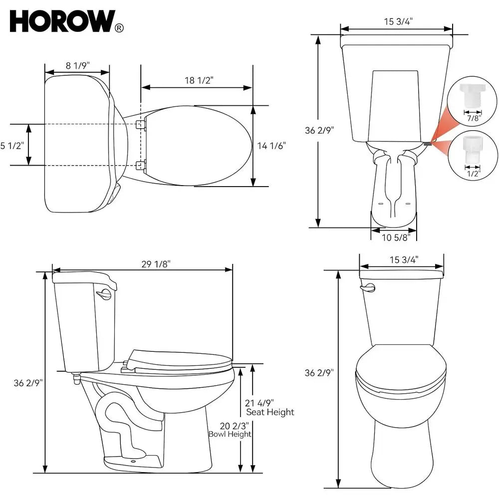 Ukmj 21 Inch Extra High Rough In El Two Piece Toilet