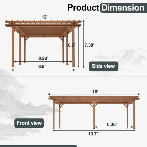 Wooden Gazebo Pergola for Climbing Plants and Garden Support