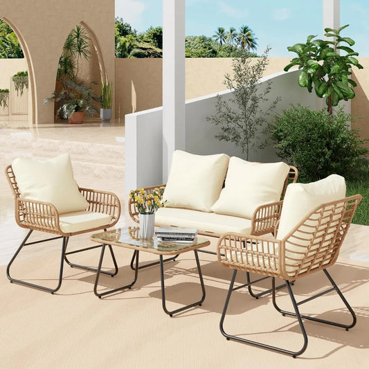 Xiuwo All Weather Rattan Outdoor Patio Furniture Set