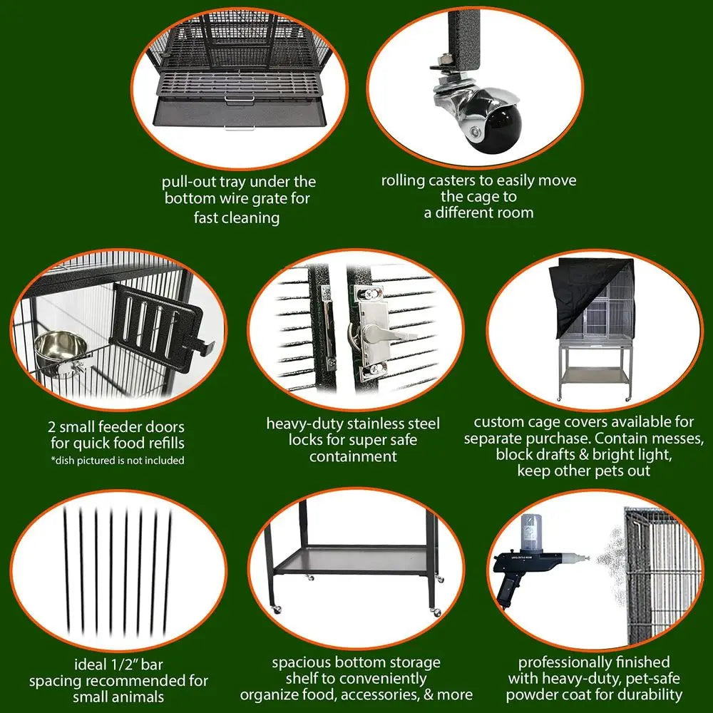Durable Iron Cage for Small Pets Sugar Gliders Ferrets