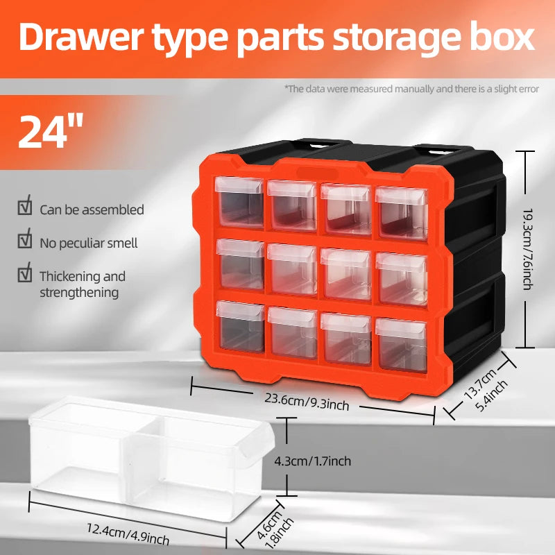 AIRAJ Multi-Grid Drawer Parts Box Wall-Mounted Screw Storage Solution