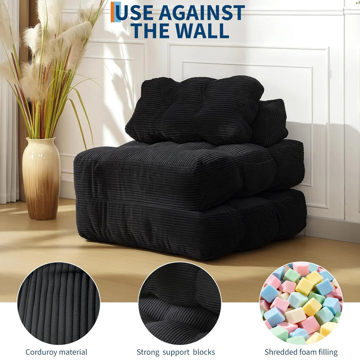 HiMISS Folding Sofa Bed Convertible Sleeper Chair With Pillow