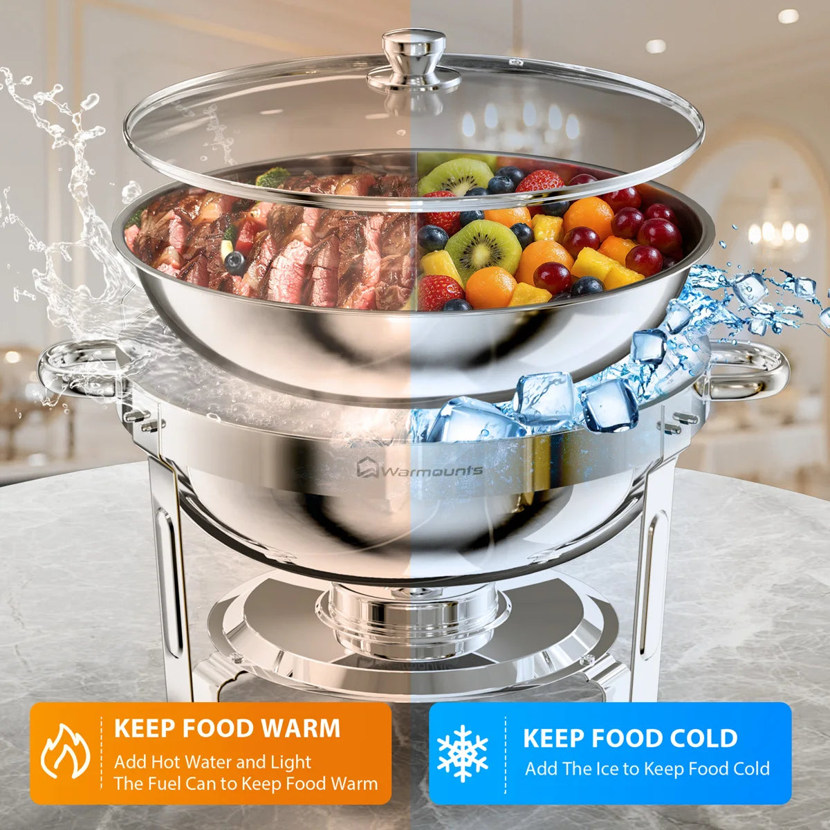 Chafing Dish Buffet Set Stainless Steel Food Warmer Catering