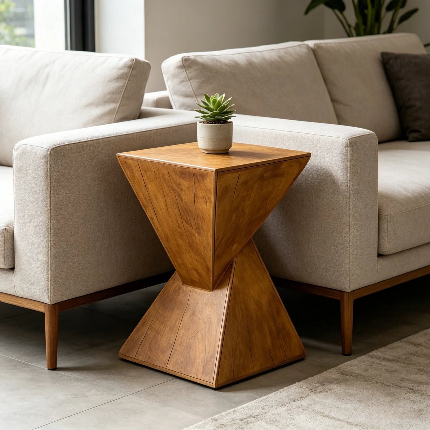 Modern Wood End Table For Living Room