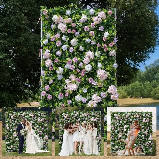 Hign Concerned Flower Wall Panels 3D Silk Floral Backdrop