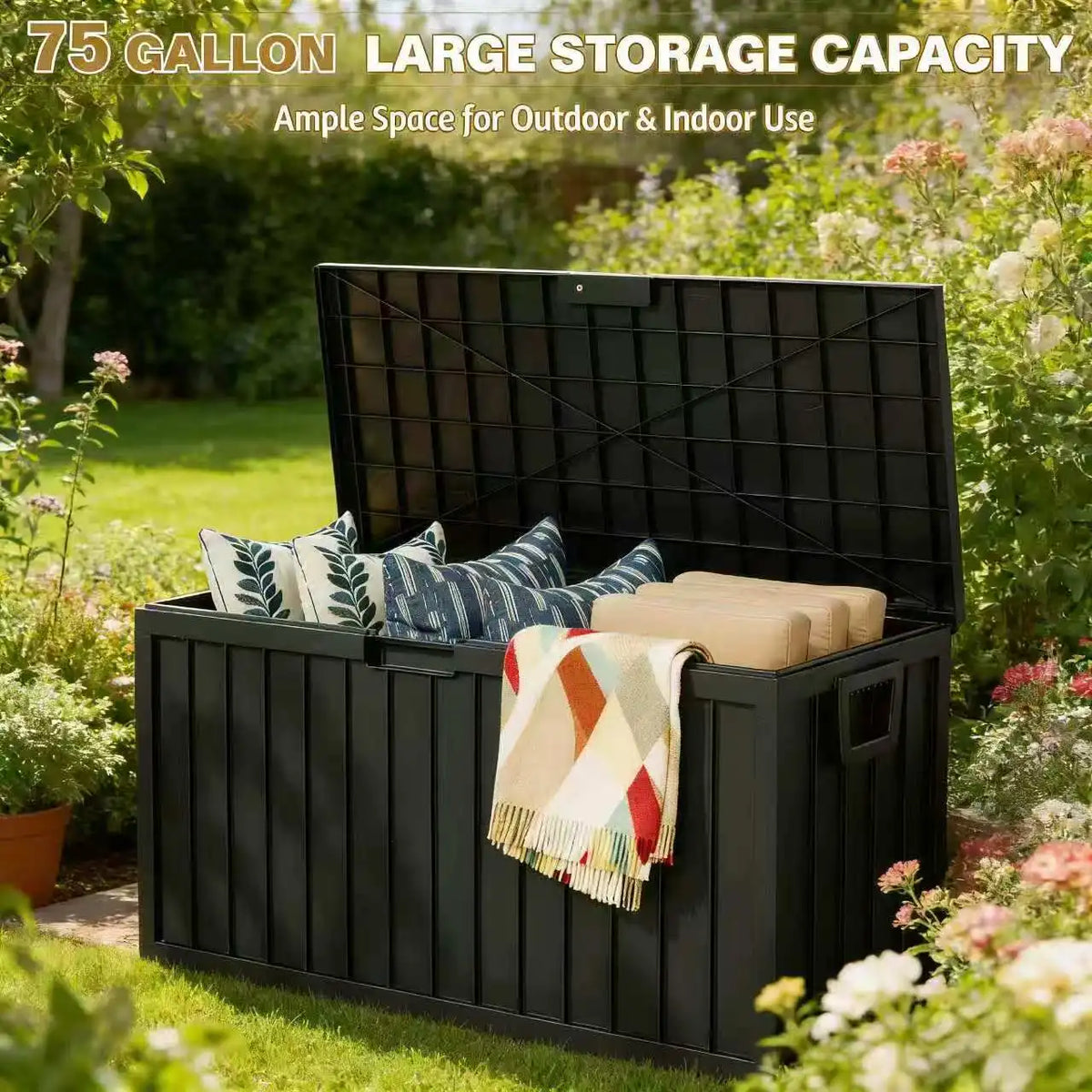 Heavy Duty Outdoor Deck Storage Box With Secure Latch