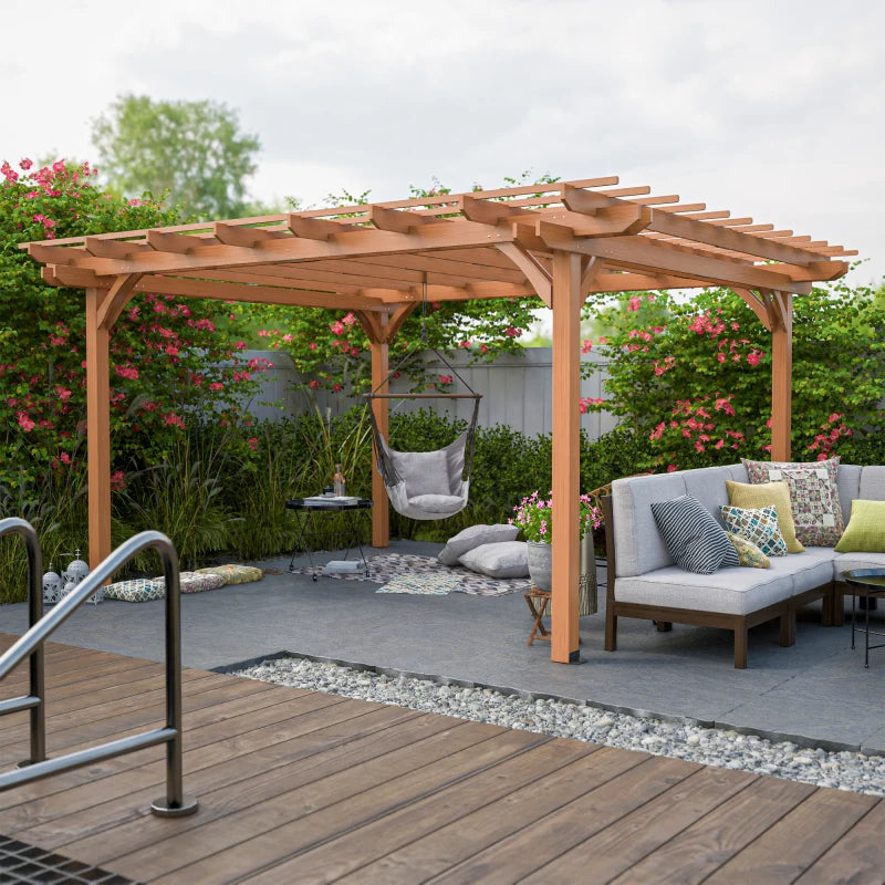 Wooden Outdoor Pergola Gazebo For Patio Garden Plant Support