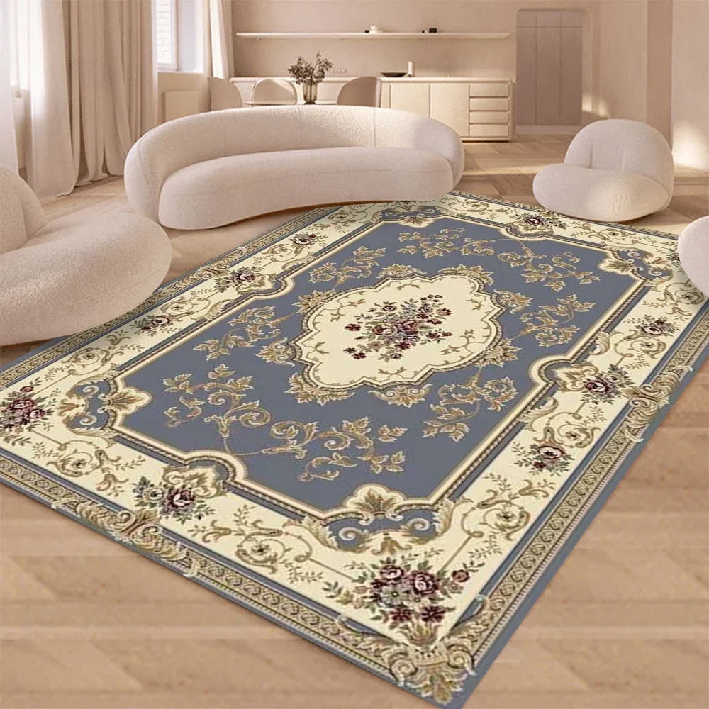 Vintage Rustic Rose Rug Shabby Floral Floor Carpet