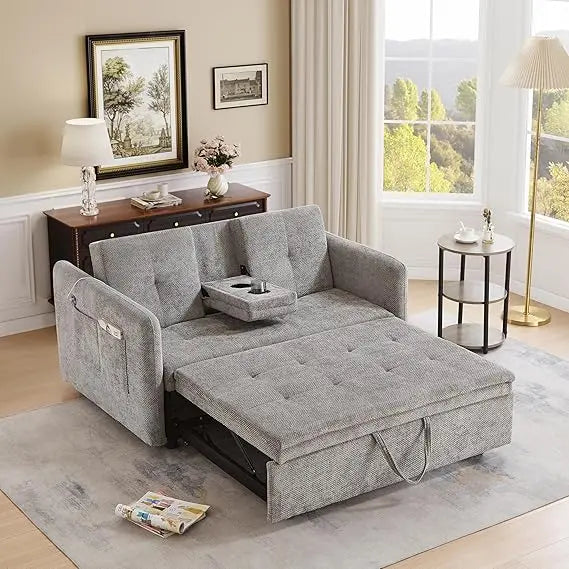 DAFIFY Convertible Sofa Bed With USB Ports And Cup Holders