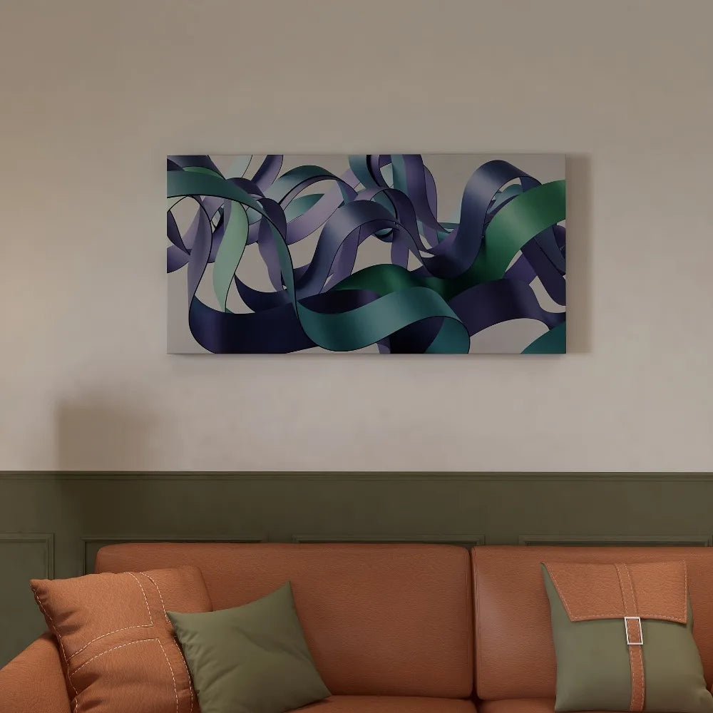 Abstract Wire Canvas Wall Art with Pine Frame for Living Room Bedroom Hallway