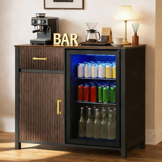 ZHENDAI Coffee Bar With Mini Fridge Space