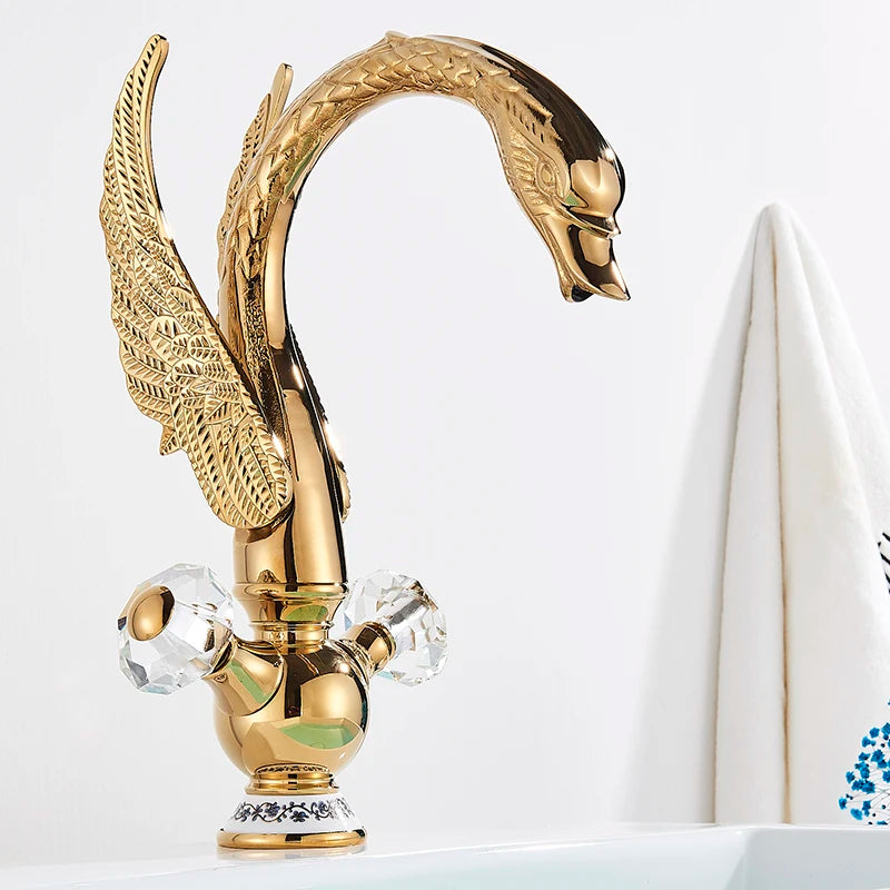 ALENARTWATER Swan Basin Faucet Deck Mounted Bathroom Mixer Tap