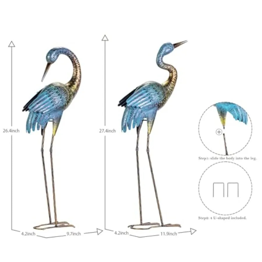 SHXI Outdoor Garden Crane Statues Garden Yard Art Sculptures