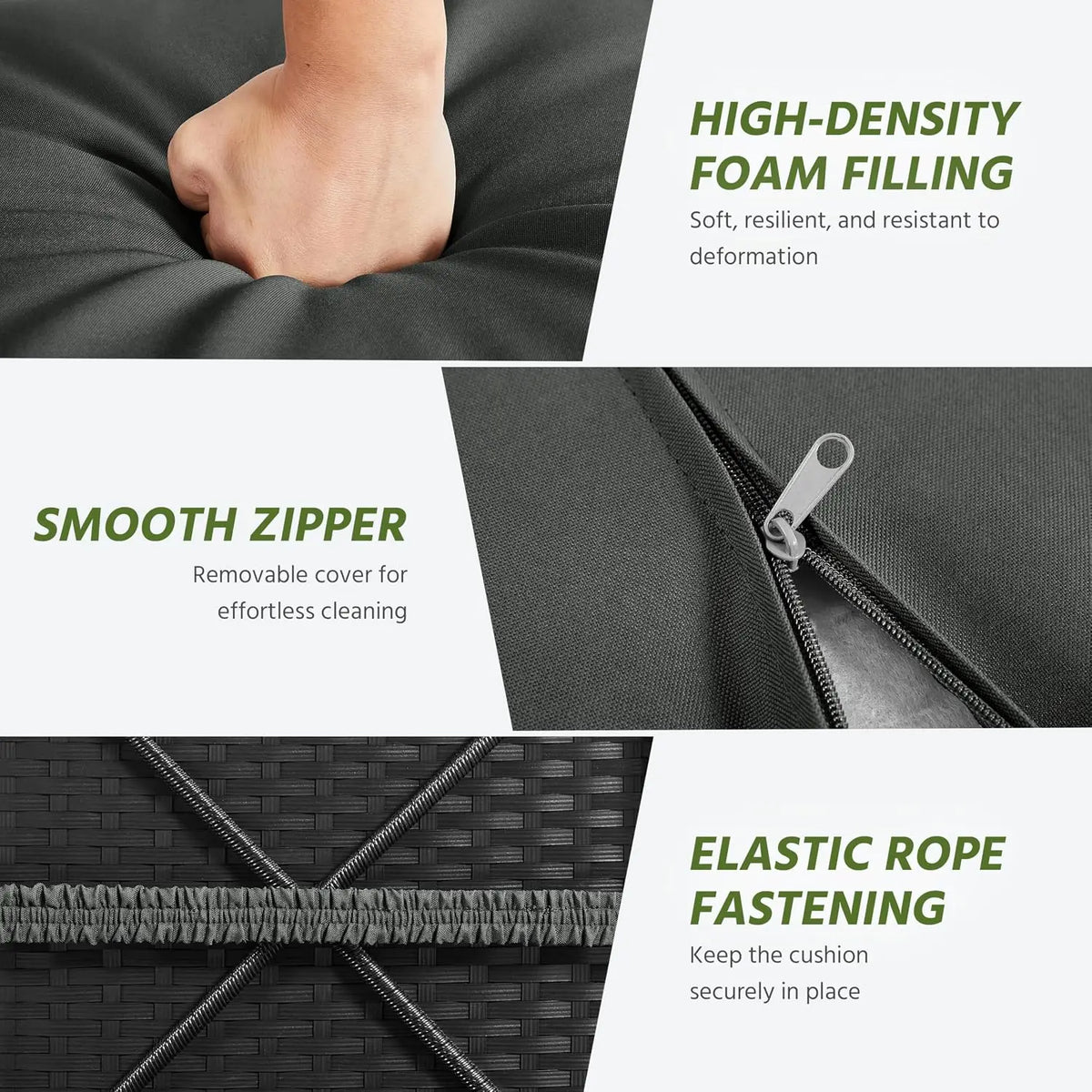 Premium Synthetic Wicker Ottoman With Concealed Storage Compartments