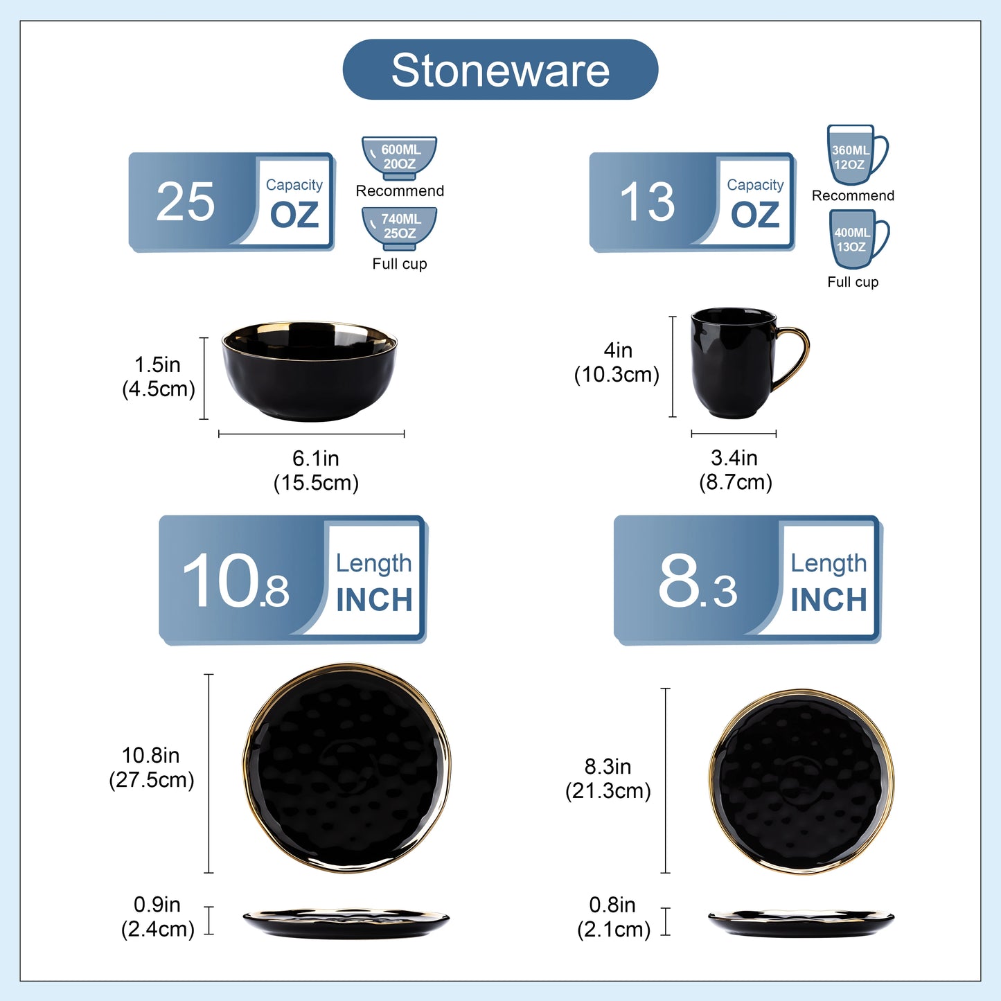 Malacasa Porcelain Dinnerware Set 16 32 Piece Gold Trim
