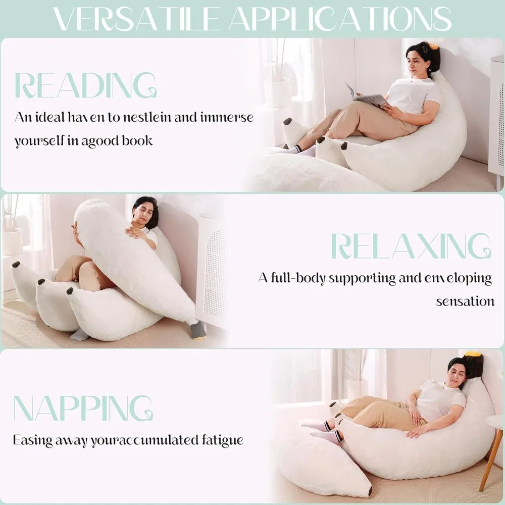 DAFIFY Bean Bag Chair With Ottoman Floor Lounger